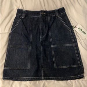KENZO denim a-line skirt NWT